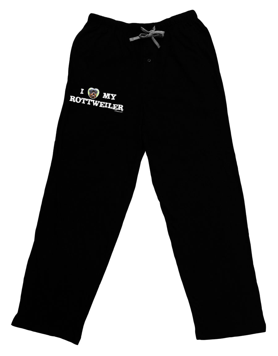 I Heart My Rottweiler Adult Lounge Pants - Black by TooLoud-Lounge Pants-TooLoud-Black-Small-Davson Sales