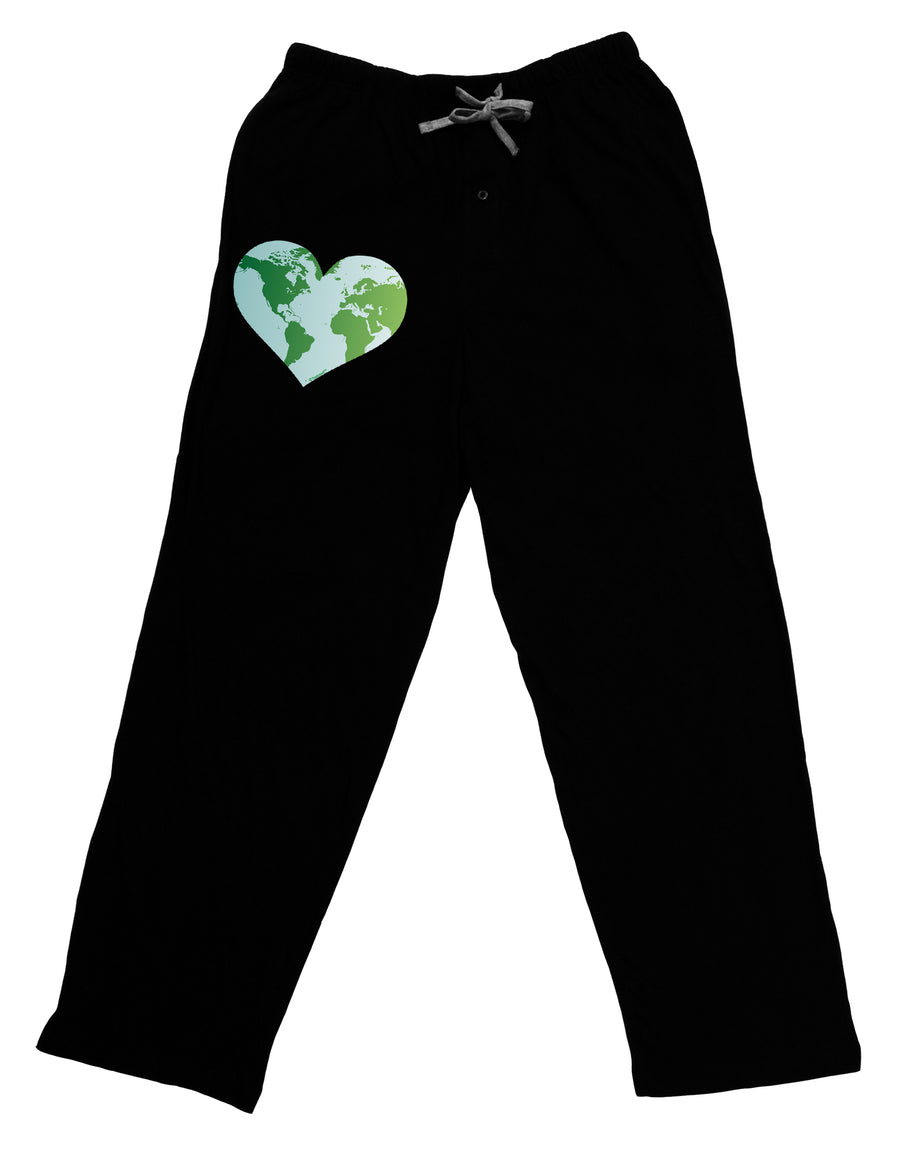 World Globe Heart Adult Lounge Pants by TooLoud-Lounge Pants-TooLoud-Black-Small-Davson Sales