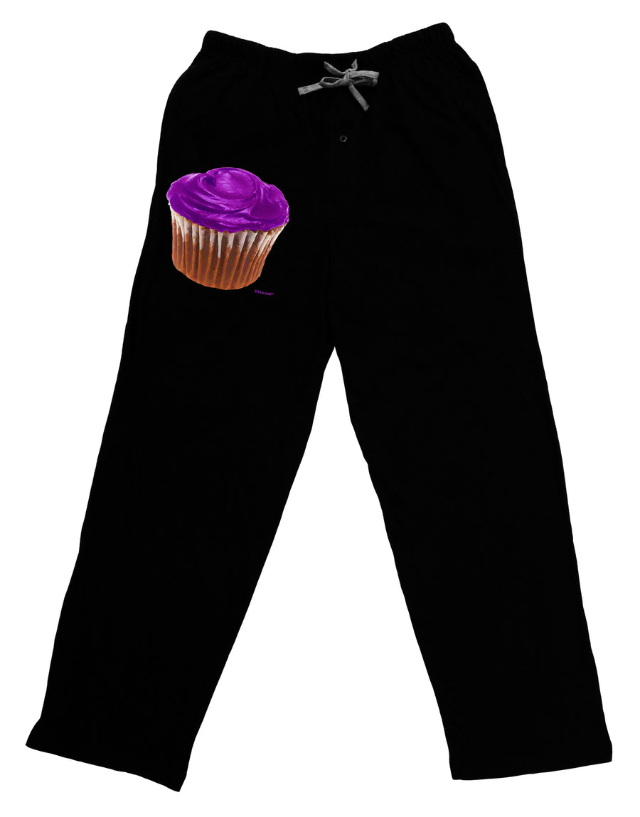 Giant Bright Purple Cupcake Adult Lounge Pants - Black by TooLoud-Lounge Pants-TooLoud-Black-Small-Davson Sales