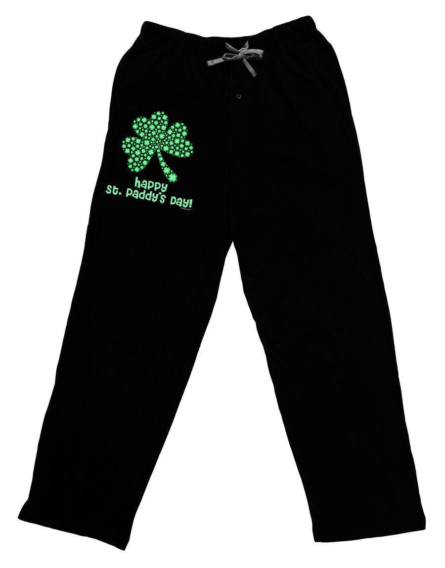 Happy St. Paddy's Day Shamrock Design Adult Lounge Pants - Black by TooLoud-Lounge Pants-TooLoud-Black-Small-Davson Sales