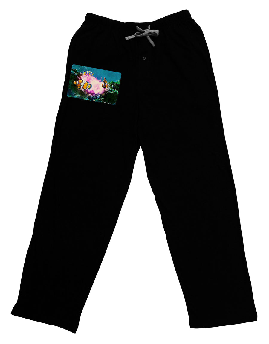 Clownfish Watercolor Adult Lounge Pants-Lounge Pants-TooLoud-Black-Small-Davson Sales