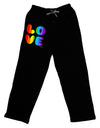 Rainbow LOVE Text Adult Lounge Shorts - Red or Black by TooLoud-Lounge Shorts-TooLoud-Black-Small-Davson Sales