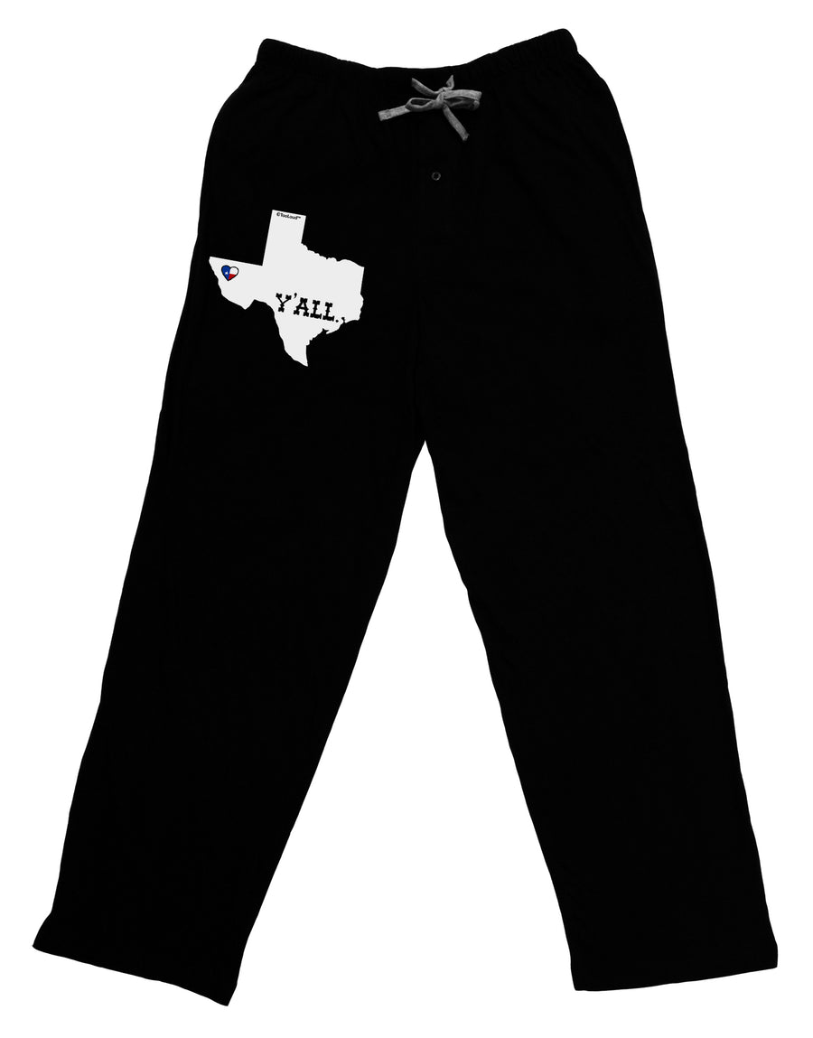 Texas State Y'all Design with Flag Heart Adult Lounge Shorts - Red or Black by TooLoud-Lounge Shorts-TooLoud-Black-Small-Davson Sales