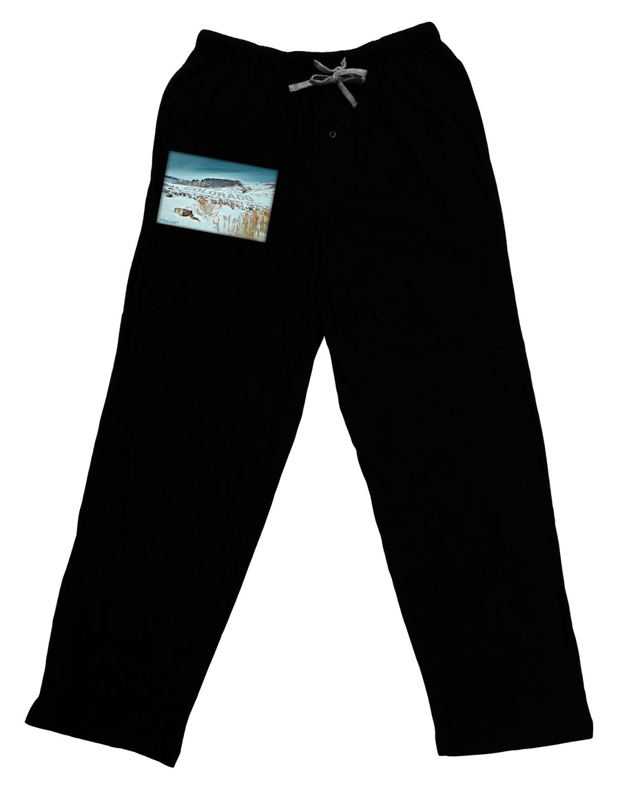 CO Snow Scene Text Adult Lounge Pants-Lounge Pants-TooLoud-Black-Small-Davson Sales