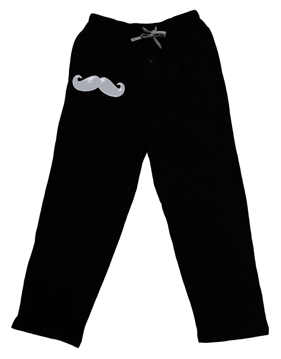 Big Silver White Mustache Adult Lounge Pants - Black-Lounge Pants-TooLoud-Black-Small-Davson Sales