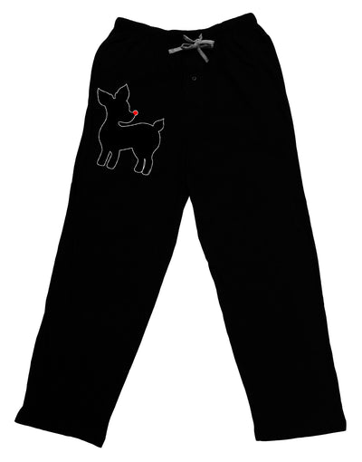 Cute Rudolph Silhouette - Christmas Adult Lounge Shorts - Red or Black by TooLoud-Lounge Shorts-TooLoud-Black-Small-Davson Sales