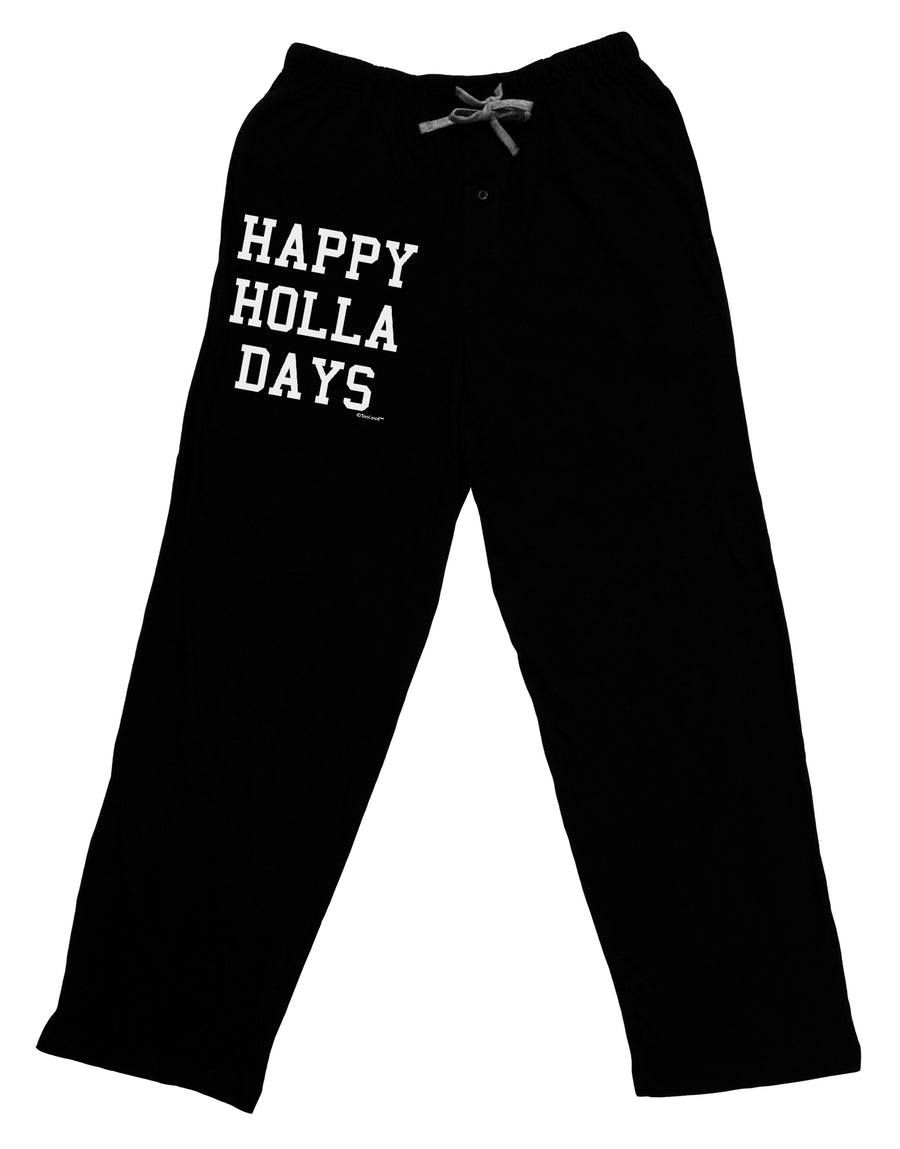 Happy Holla Days Text Adult Lounge Pants - Black by TooLoud-Lounge Pants-TooLoud-Black-Small-Davson Sales