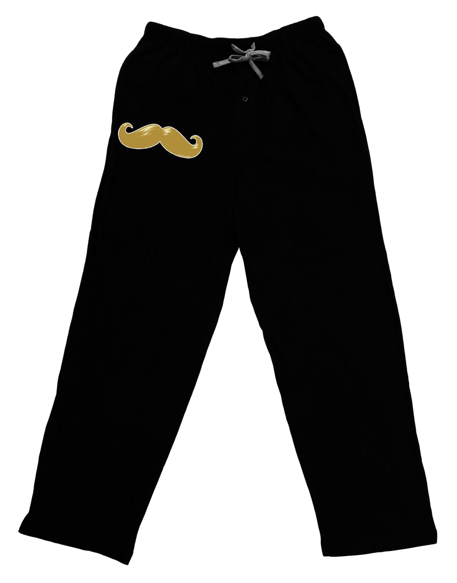 Big Gold Blonde Mustache Adult Lounge Pants - Black-Lounge Pants-TooLoud-Black-Small-Davson Sales