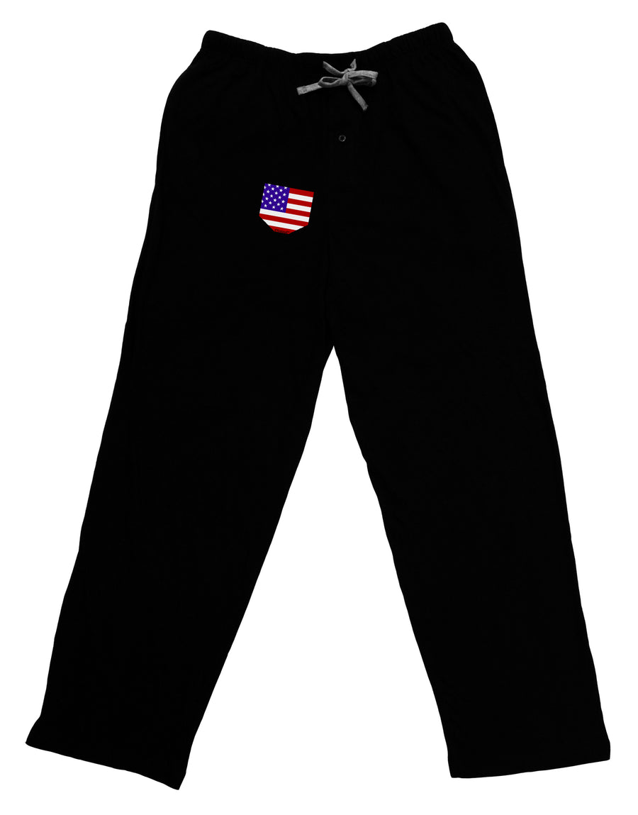 American Flag Faux Pocket Design Adult Lounge Pants by TooLoud-Lounge Pants-TooLoud-Black-Small-Davson Sales