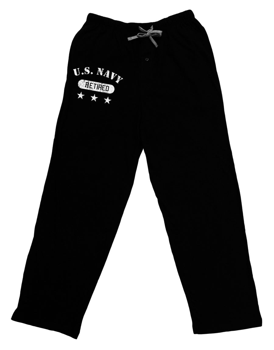 Retired Navy Adult Lounge Pants-Lounge Pants-TooLoud-Black-Small-Davson Sales