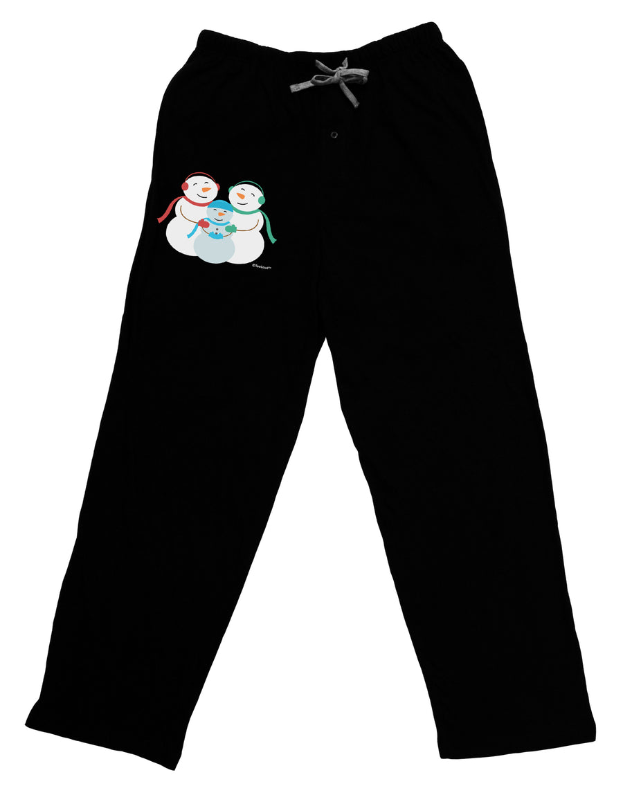 Cute Snowman Family with Boy Adult Lounge Pants - Black by TooLoud-Lounge Pants-TooLoud-Black-Small-Davson Sales