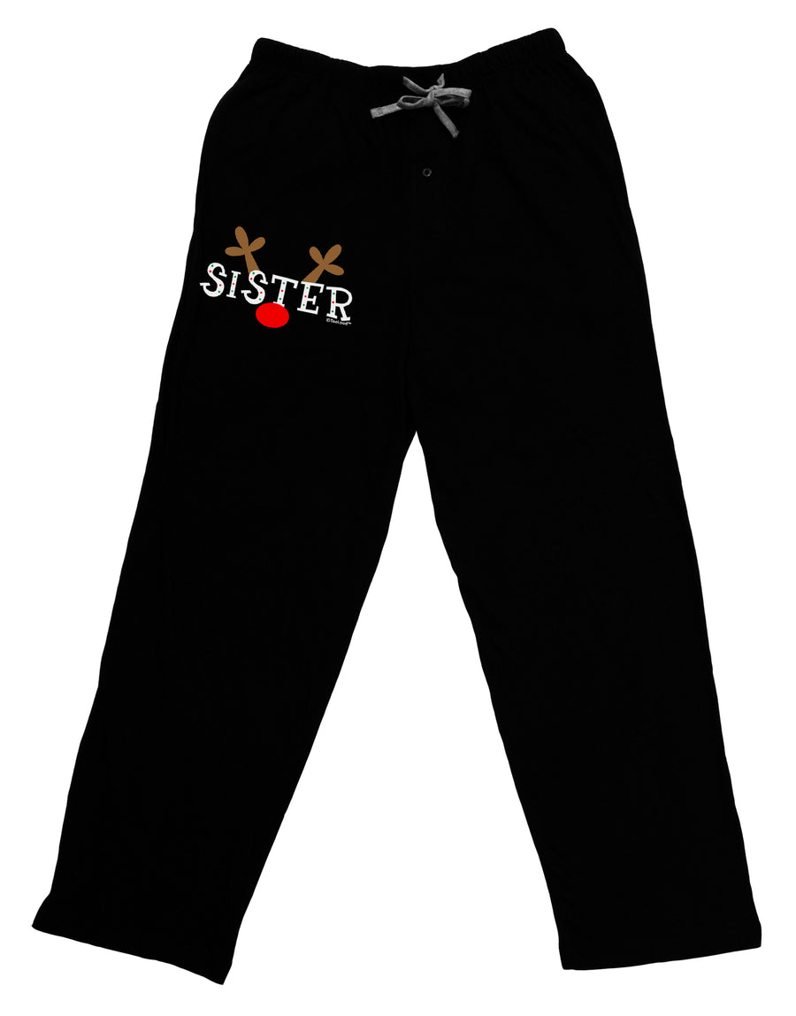 Matching Family Christmas Design - Reindeer - Sister Adult Lounge Pants - Black by TooLoud-Lounge Pants-TooLoud-Black-Small-Davson Sales