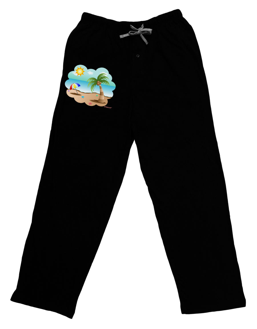 Fun Summer Beach Scene Adult Lounge Pants by TooLoud-Lounge Pants-TooLoud-Black-Small-Davson Sales