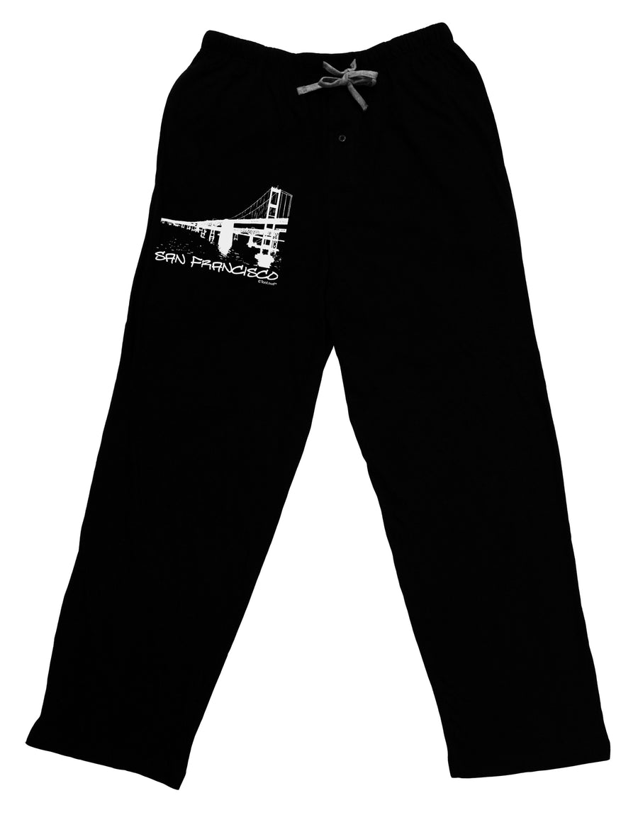 Bay Bridge Cutout Design - San Francisco Adult Lounge Shorts - Red or Black by TooLoud-Lounge Shorts-TooLoud-Black-Small-Davson Sales