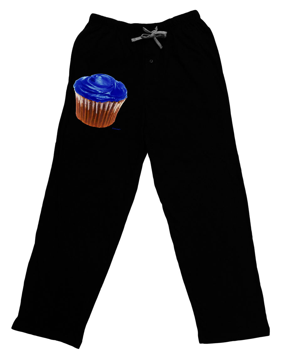 Giant Bright Blue Cupcake Adult Lounge Pants - Black by TooLoud-Lounge Pants-TooLoud-Black-Small-Davson Sales