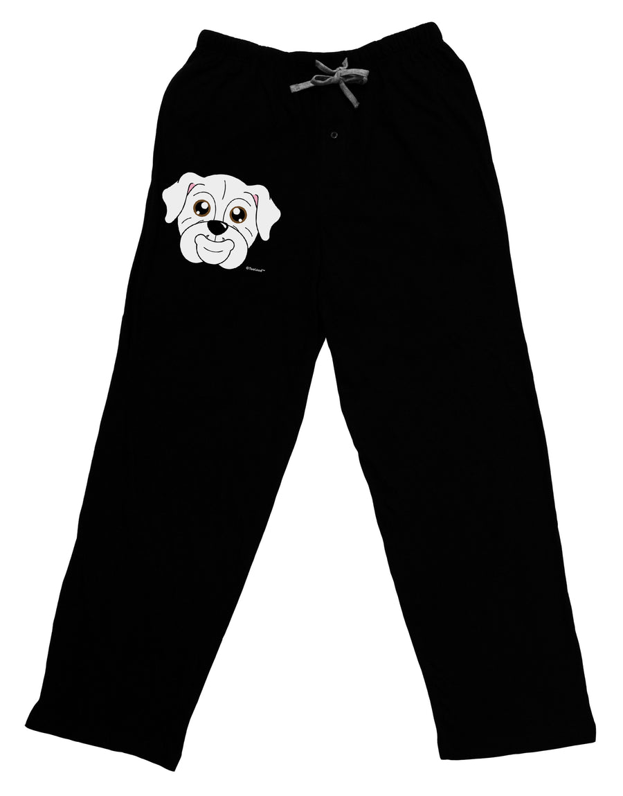 Cute Bulldog - White Adult Lounge Shorts - Red or Black by TooLoud-Lounge Shorts-TooLoud-Black-Small-Davson Sales