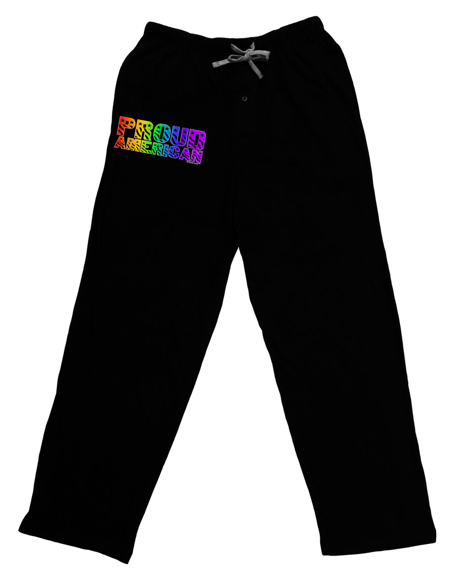 Proud American Rainbow Text Adult Lounge Pants by TooLoud-Lounge Pants-TooLoud-Black-Small-Davson Sales