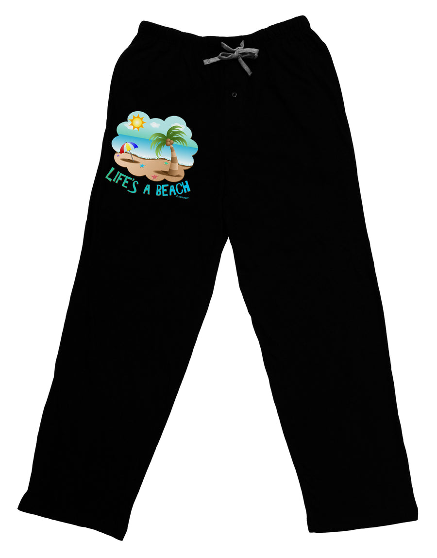 Fun Summer Beach Scene - Life's a Beach Adult Lounge Pants by TooLoud-Lounge Pants-TooLoud-Black-Small-Davson Sales