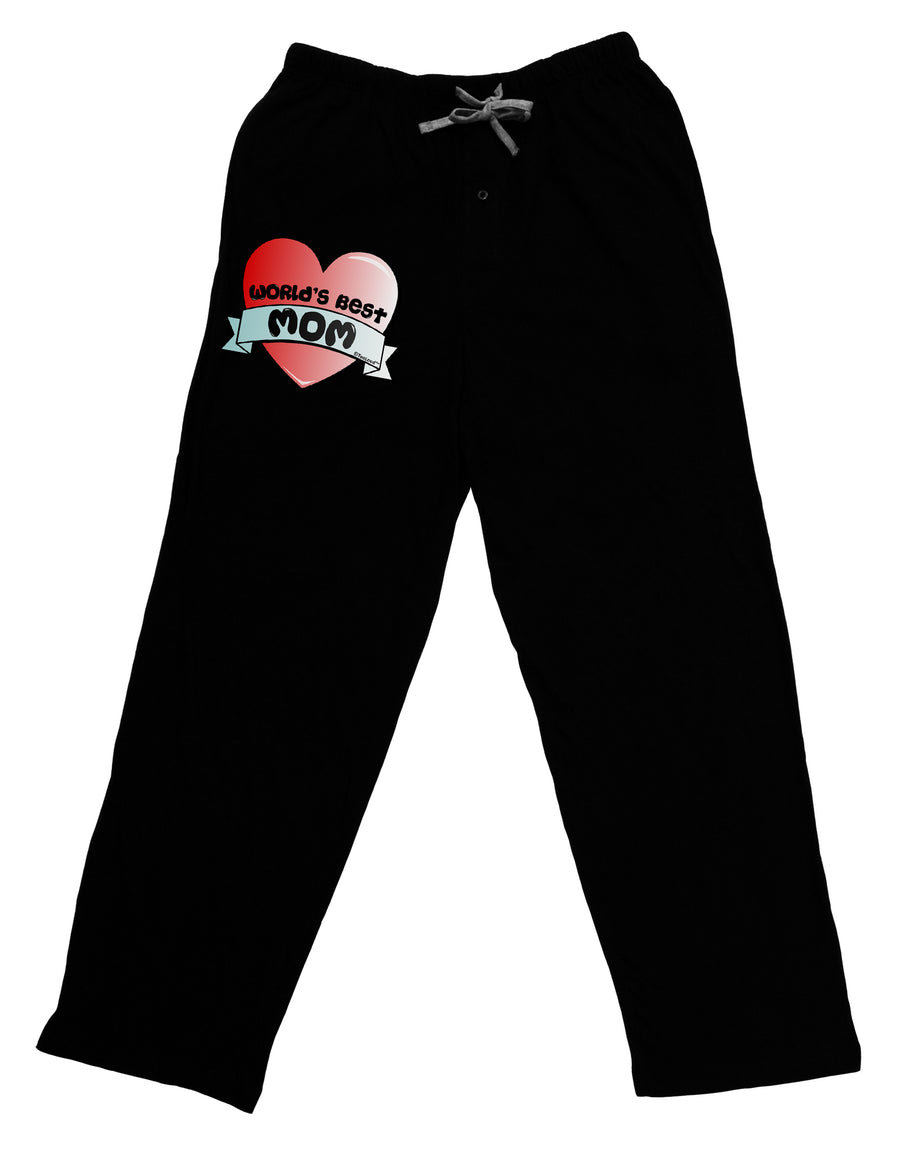 World's Best Mom - Heart Banner Design Adult Lounge Pants by TooLoud-Lounge Pants-TooLoud-Black-Small-Davson Sales