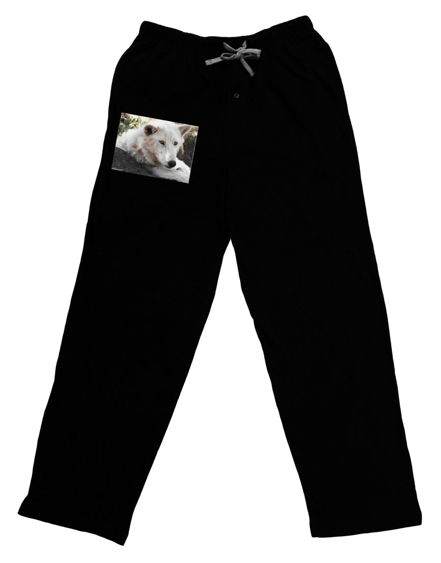 Laying White Wolf Adult Lounge Pants-Lounge Pants-TooLoud-Black-Small-Davson Sales