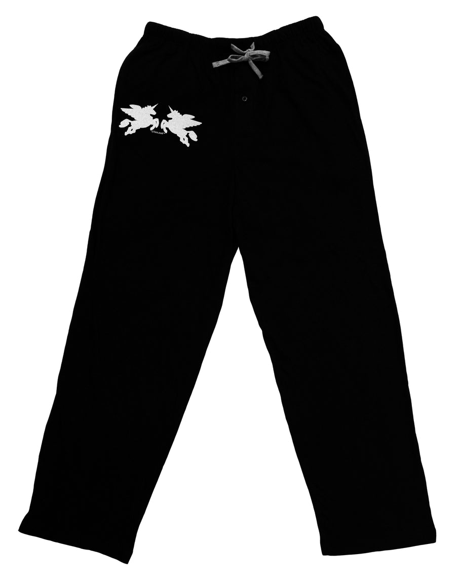 Unicorn Pegasus White Glitter Adult Lounge Pants - Black by TooLoud-Lounge Pants-TooLoud-Black-Small-Davson Sales