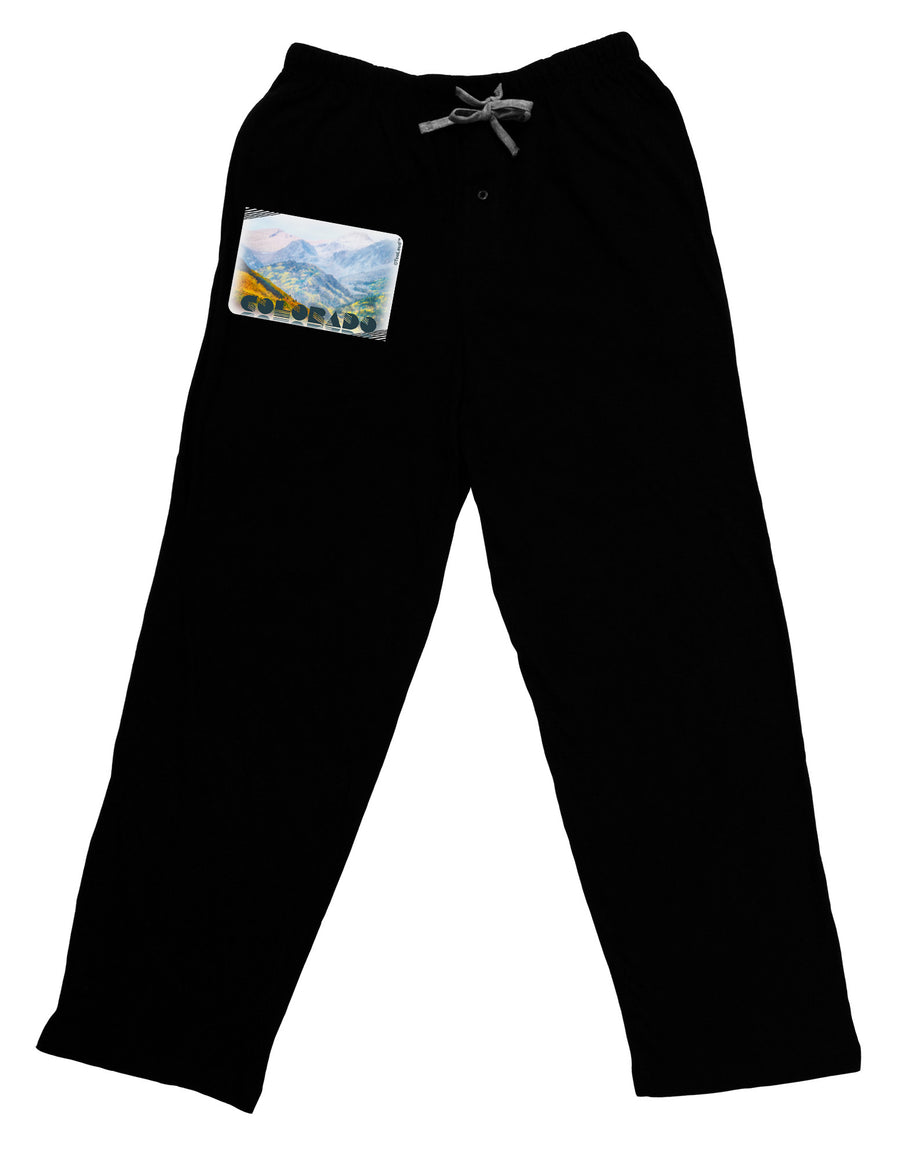 CO Fog Mountains Text Relaxed Adult Lounge Pants-Lounge Pants-TooLoud-Black-Small-Davson Sales