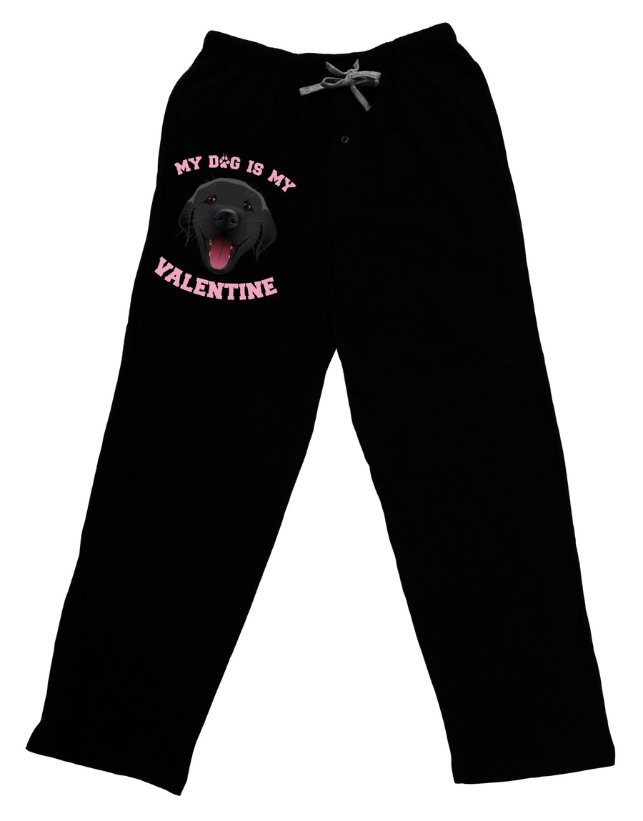 My Dog is my Valentine Black Adult Lounge Pants-Lounge Pants-TooLoud-Black-Small-Davson Sales