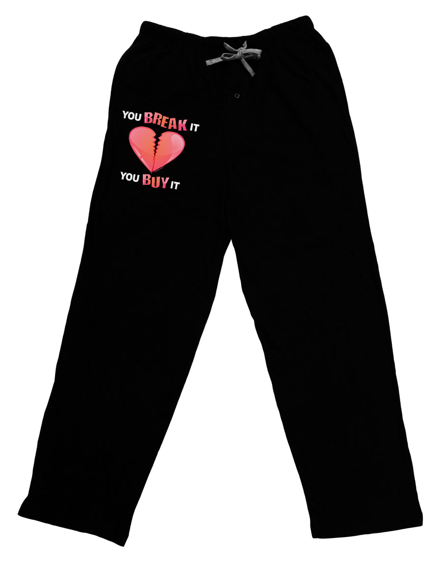 You Break It You Buy It Heart Adult Lounge Pants-Lounge Pants-TooLoud-Black-Small-Davson Sales