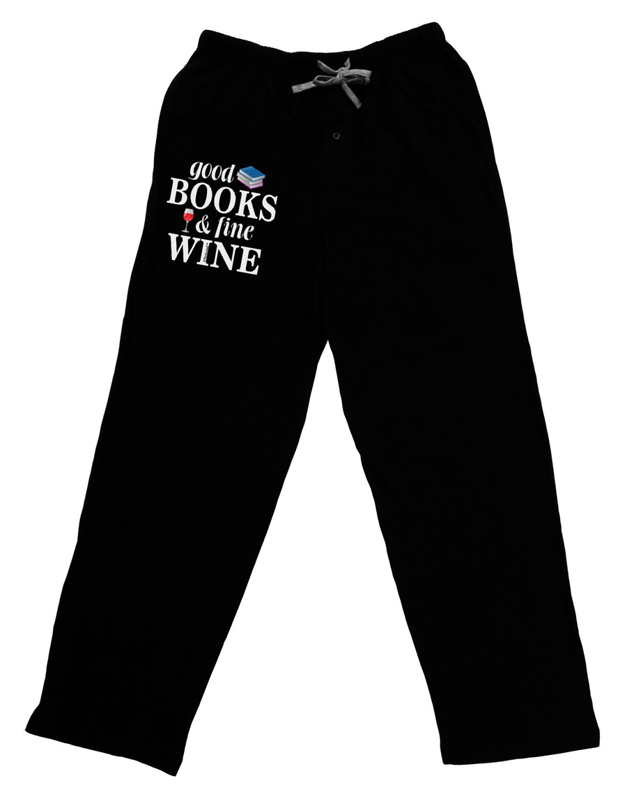 Good Books and Fine Wine Adult Lounge Pants-Lounge Pants-TooLoud-Black-Small-Davson Sales