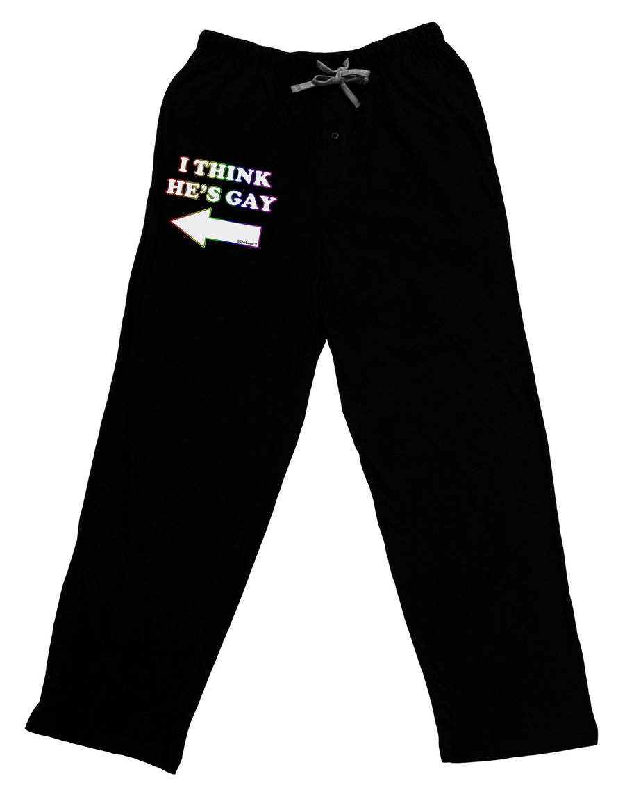 I Think He's Gay Left Adult Lounge Pants by TooLoud-Lounge Pants-TooLoud-Black-Small-Davson Sales