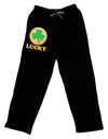 Shamrock Button - Lucky Adult Lounge Pants - Black by TooLoud-Lounge Pants-TooLoud-Black-Small-Davson Sales