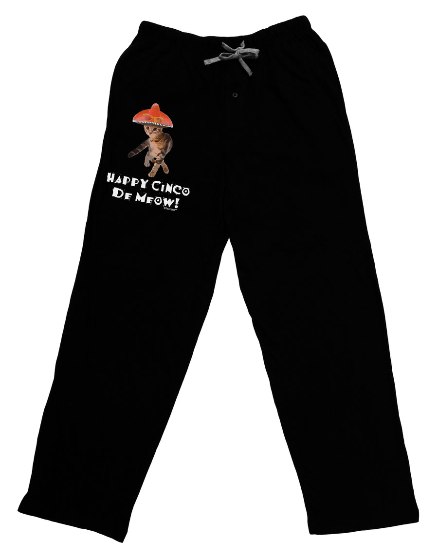 Cat with Pink Sombrero - Happy Cinco de Meow Adult Lounge Pants by TooLoud-Lounge Pants-TooLoud-Black-Small-Davson Sales