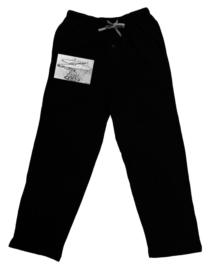 Helicopter Sketch Adult Lounge Pants-Lounge Pants-TooLoud-Black-Small-Davson Sales