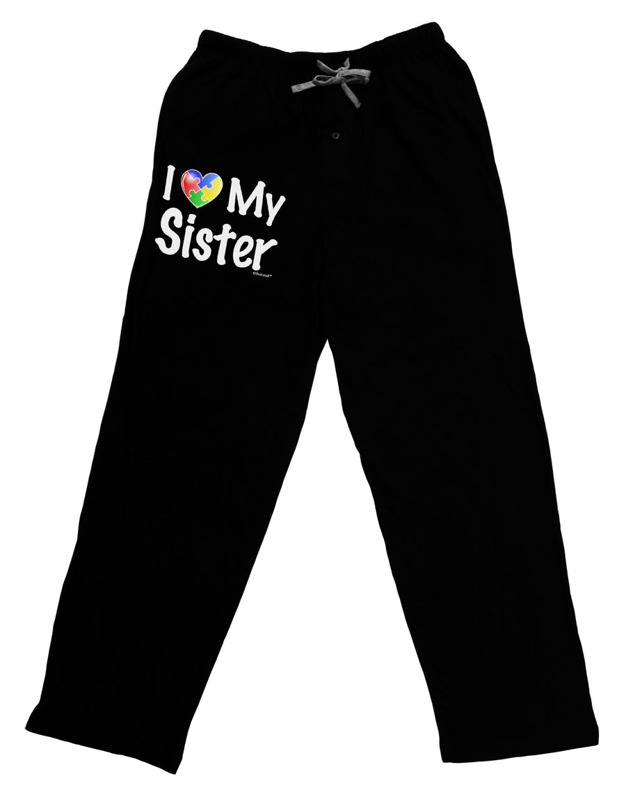 I Heart My Sister - Autism Awareness Adult Lounge Pants by TooLoud-Lounge Pants-TooLoud-Black-Small-Davson Sales