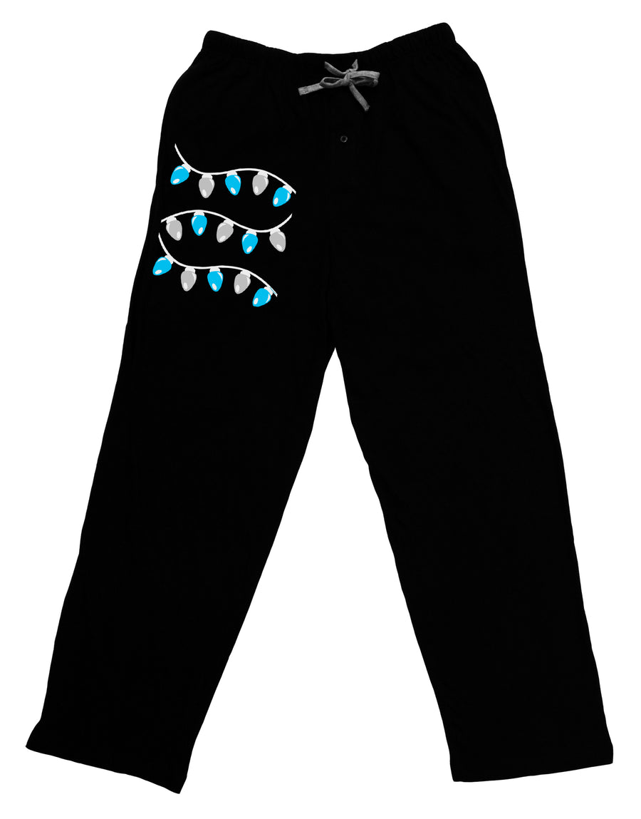 Hanukkah Lights Blue and Silver Adult Lounge Pants - Black-Lounge Pants-TooLoud-Black-Small-Davson Sales