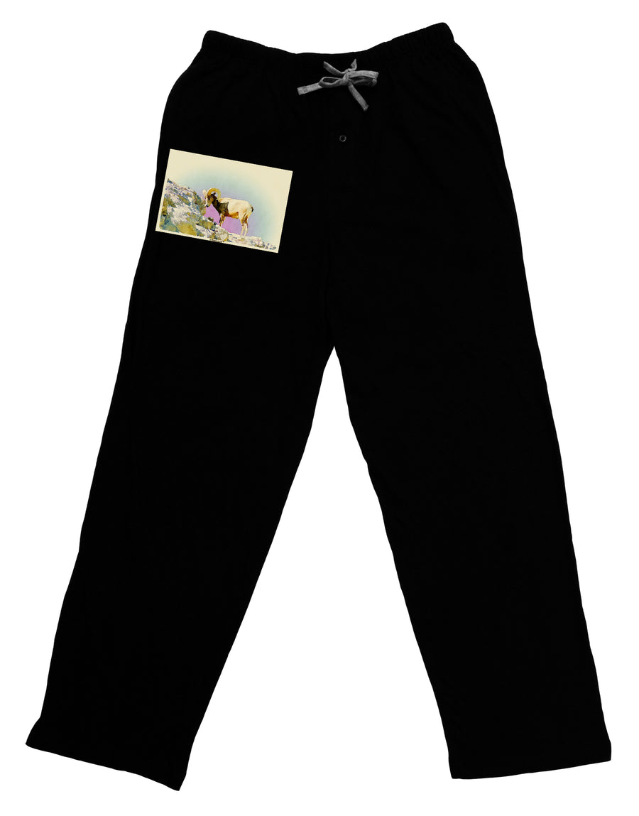 Bighorn Ram Watercolor Adult Lounge Pants-Lounge Pants-TooLoud-Black-Small-Davson Sales