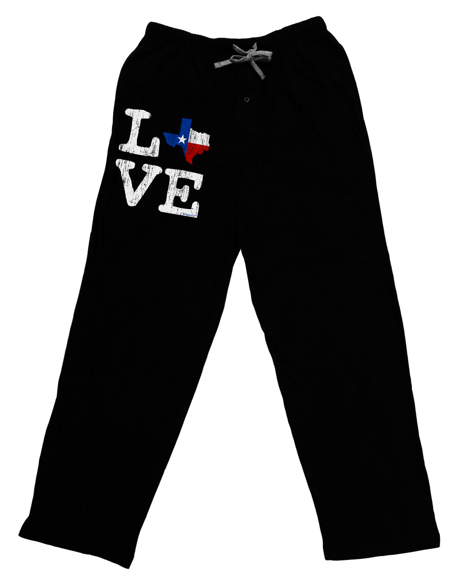 Texas Love Distressed Design Adult Lounge Pants - Black by TooLoud-Lounge Pants-TooLoud-Black-Small-Davson Sales