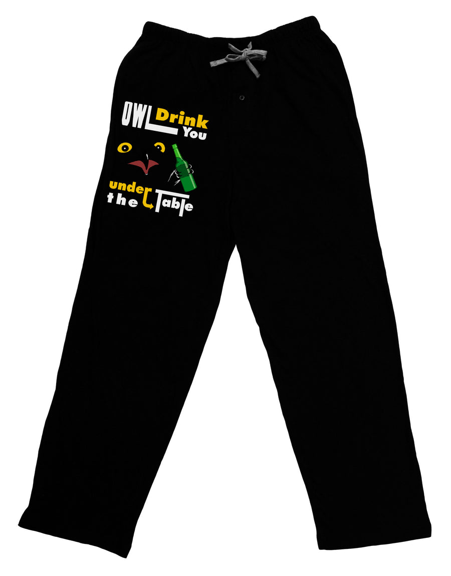 Owl Drink You Under the Table Adult Lounge Pants-Lounge Pants-TooLoud-Black-Small-Davson Sales