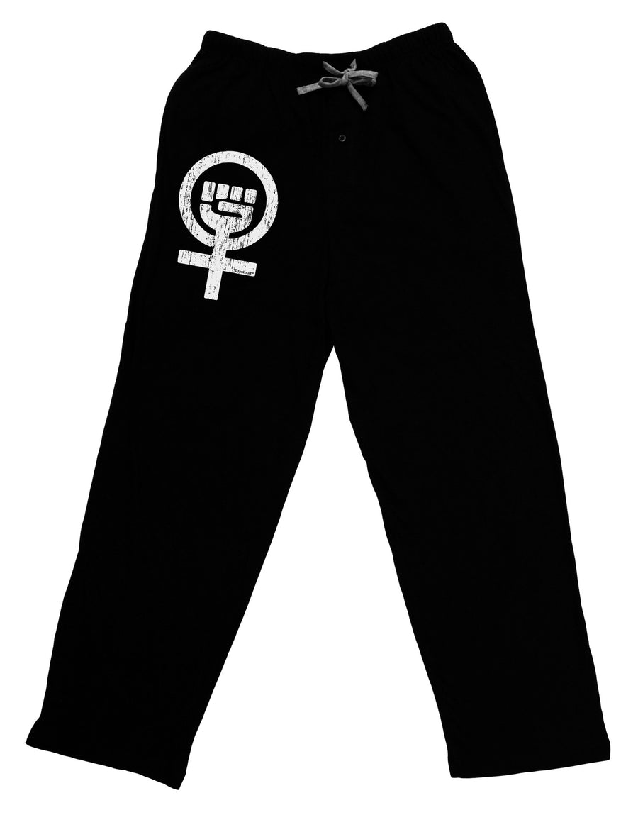 Distressed Feminism Symbol Adult Lounge Pants-Lounge Pants-TooLoud-Black-Small-Davson Sales