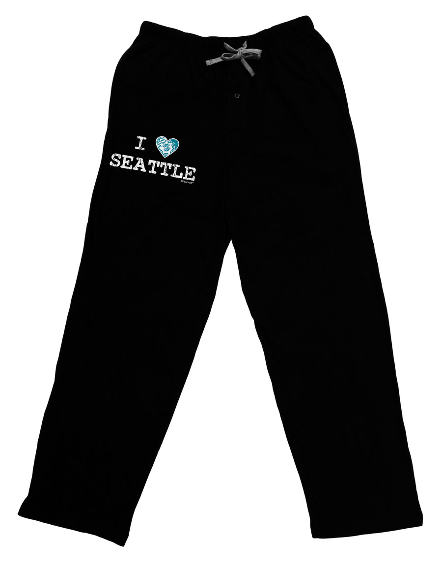 Distressed I Heart Seattle - Heart Flag Adult Lounge Pants - Black by TooLoud-Lounge Pants-TooLoud-Black-Small-Davson Sales