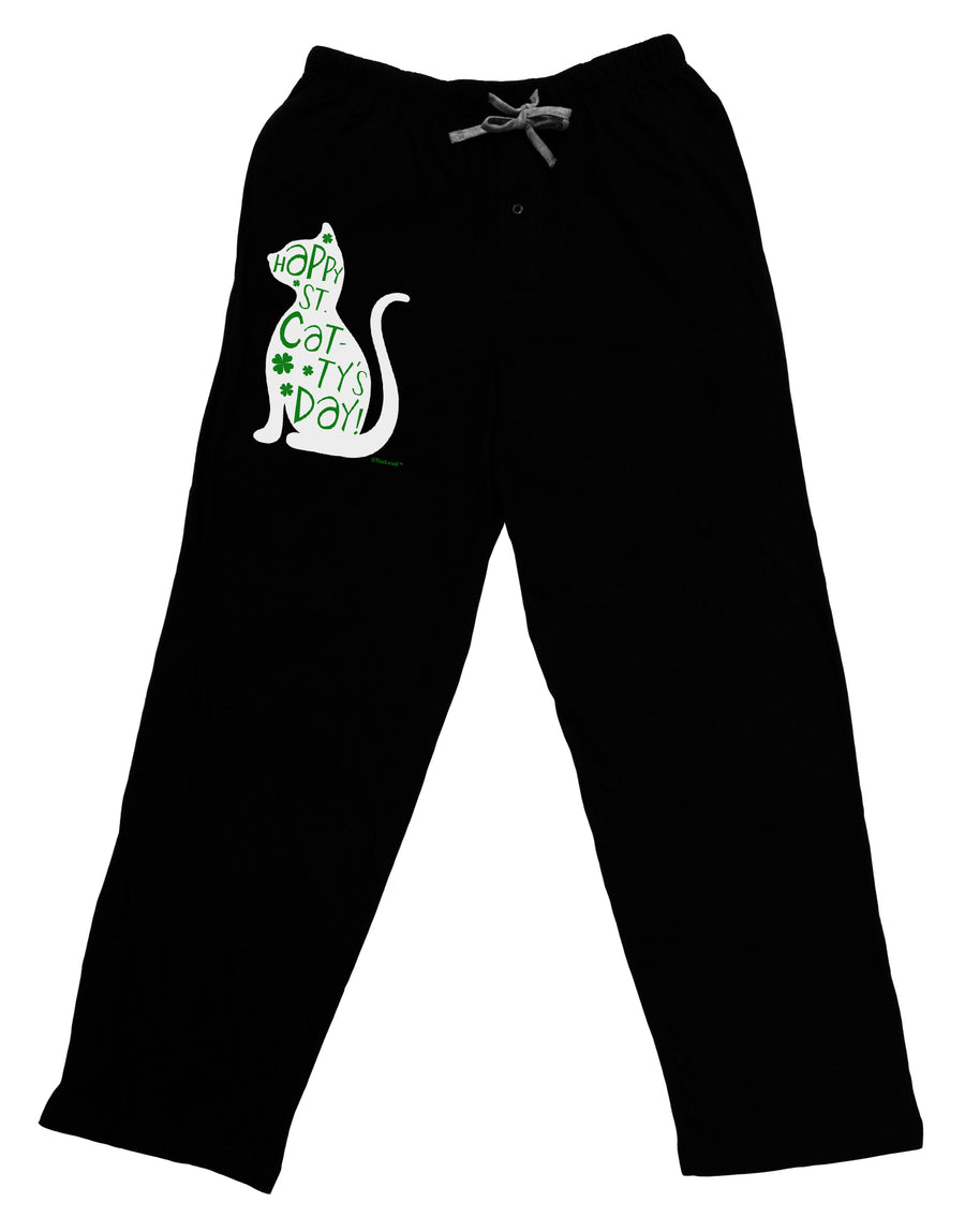 Happy St. Catty's Day - St. Patrick's Day Cat Adult Lounge Pants - Black by TooLoud-Lounge Pants-TooLoud-Black-Small-Davson Sales