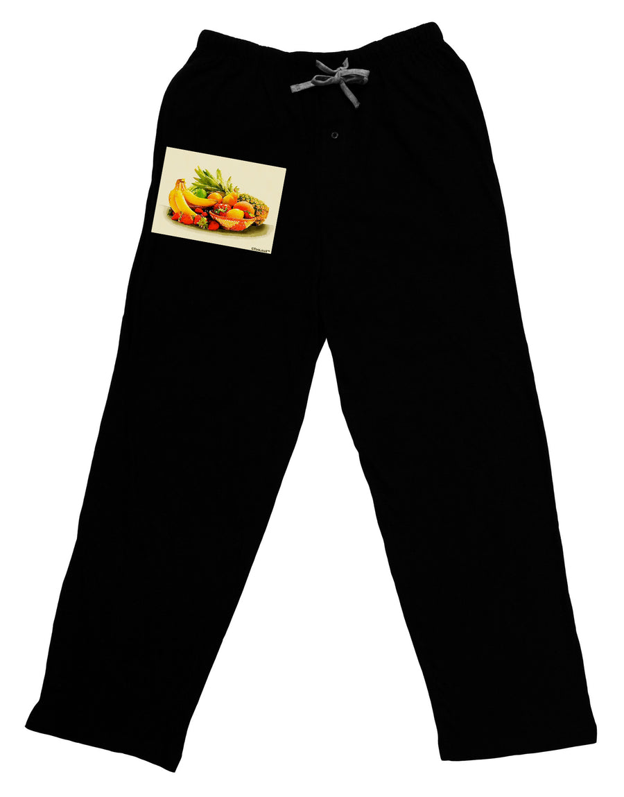 Watercolor Fruit Bowl 2 Adult Lounge Pants-Lounge Pants-TooLoud-Black-Small-Davson Sales