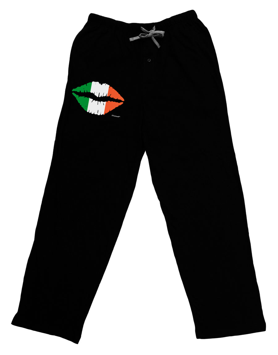 Irish Flag Kiss Adult Lounge Pants - Black by TooLoud-Lounge Pants-TooLoud-Black-Small-Davson Sales