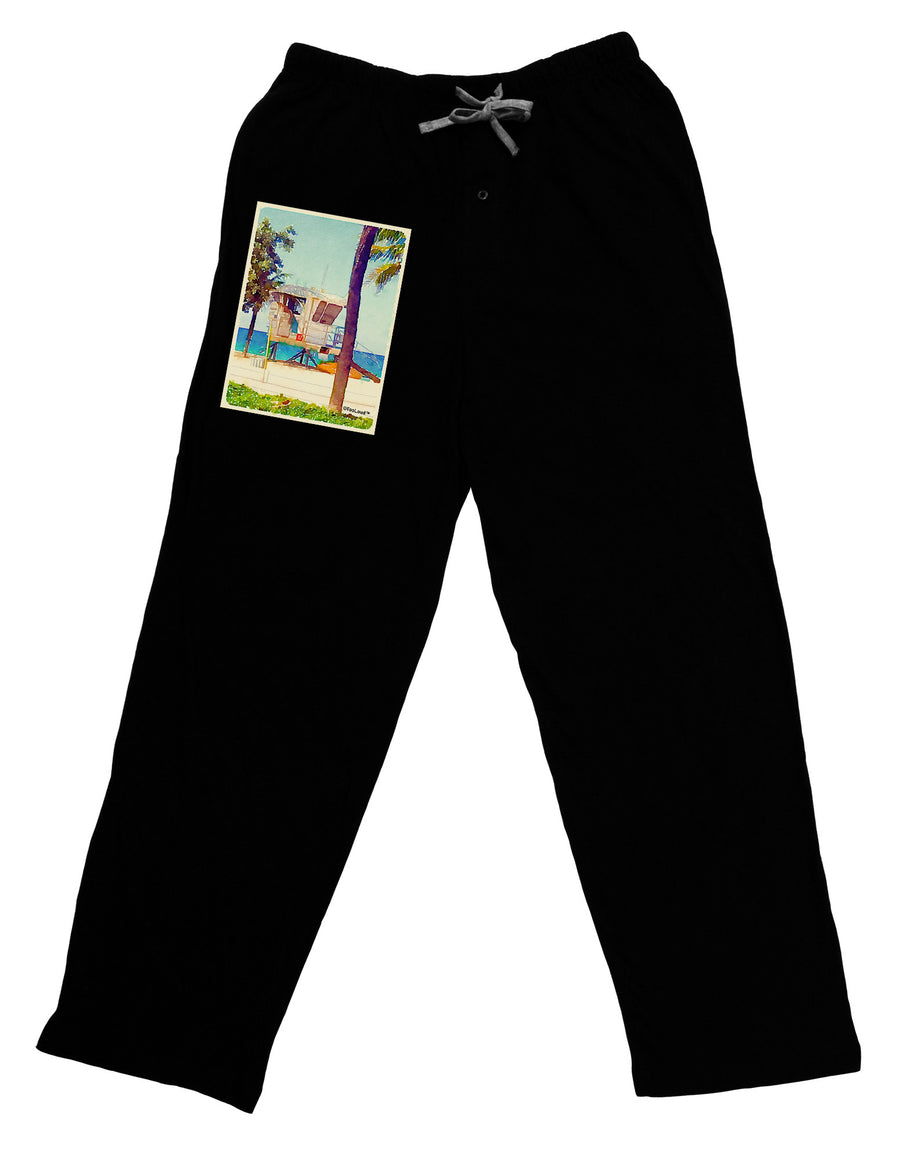 Lifeguard Station Watercolor Adult Lounge Pants-Lounge Pants-TooLoud-Black-Small-Davson Sales