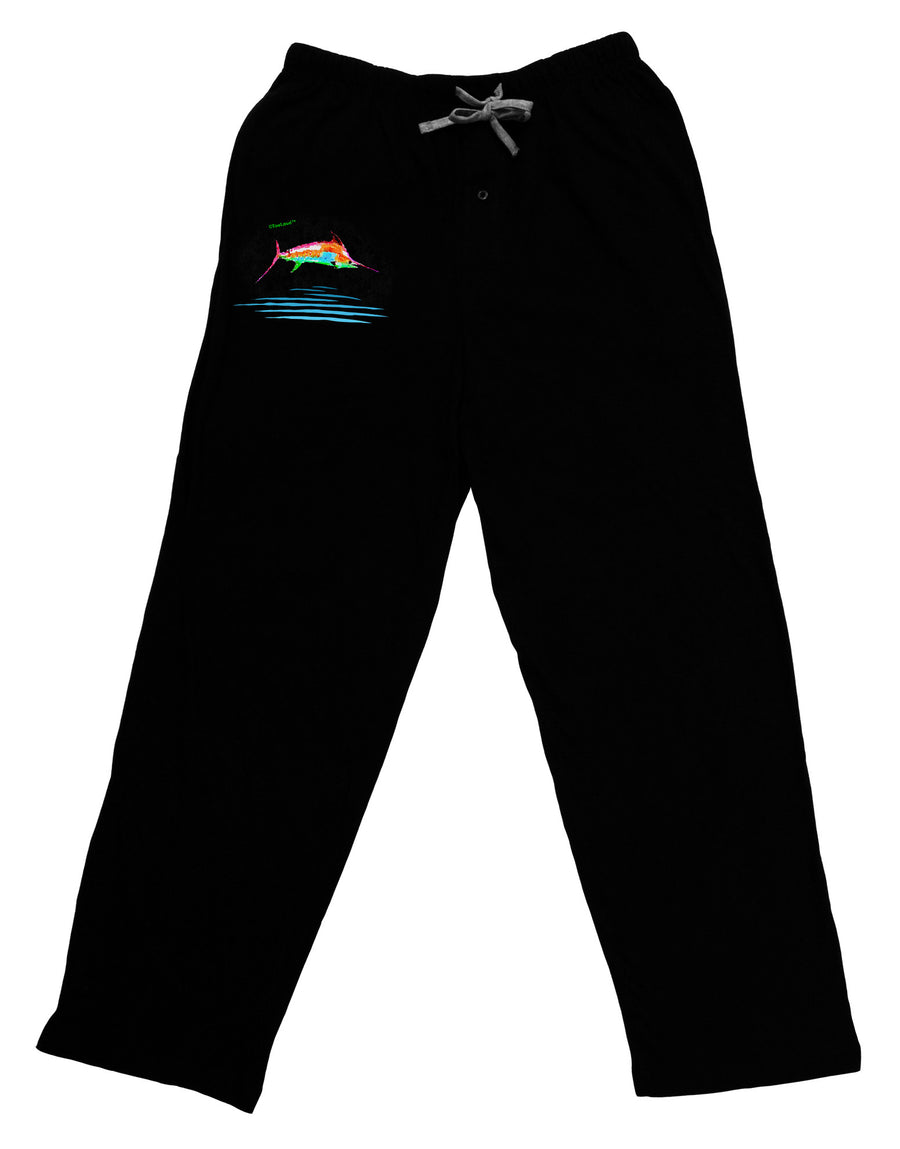 Colorful Swordfish Watercolor Relaxed Adult Lounge Pants-Lounge Pants-TooLoud-Black-Small-Davson Sales