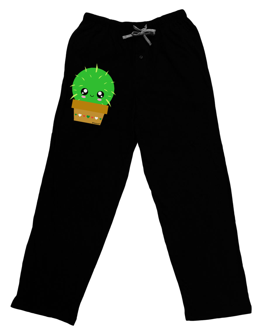 Cute Cactus Design Adult Lounge Pants - Black by TooLoud-Lounge Pants-TooLoud-Black-Small-Davson Sales