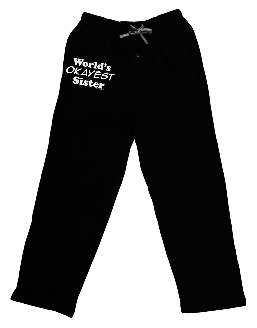 World's Okayest Sister Text Adult Lounge Shorts - Red or Black by TooLoud-Lounge Shorts-TooLoud-Black-Small-Davson Sales