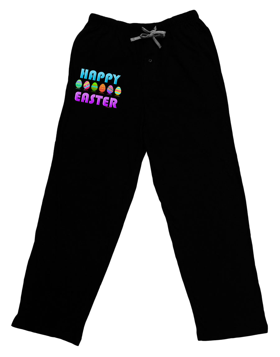 Happy Easter Decorated Eggs Adult Lounge Pants-Lounge Pants-TooLoud-Black-Small-Davson Sales