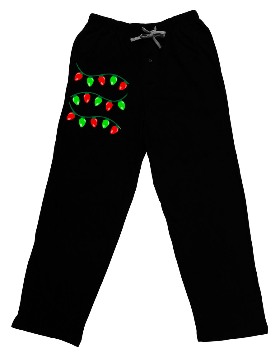 Christmas Lights Red and Green Adult Lounge Pants - Black-Lounge Pants-TooLoud-Black-Small-Davson Sales