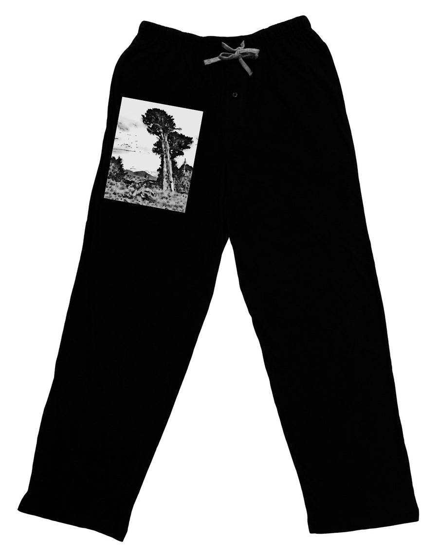 Colorado Landscape Watercolor BW Adult Lounge Pants-Lounge Pants-TooLoud-Black-Small-Davson Sales